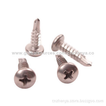 CSK and Pan Head Self-drilling Screws with Zinc Plating, Made of Stainless Steel Material